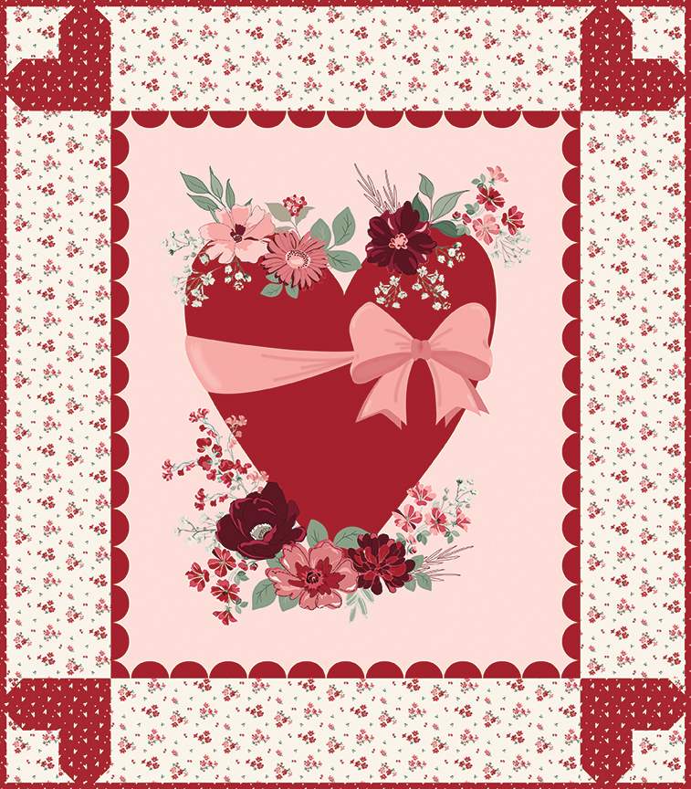 Fabric Riley Blake Love You Always Heart Panel Quilt Kit KT-16870