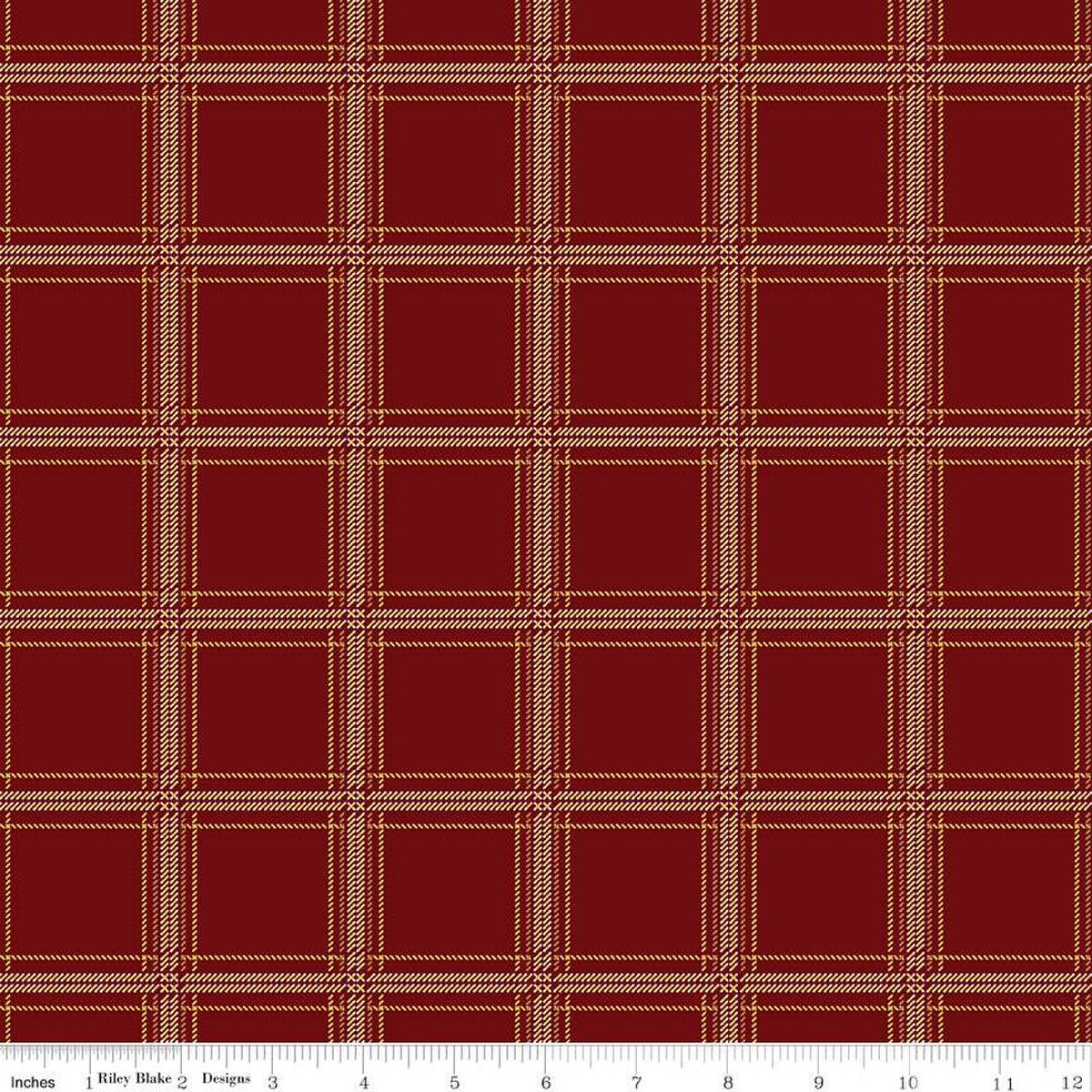 Fabric Riley Blake Mahogany Hunter Plaid-Venture Club by the Quarter Yard C17041-MAHOGANY