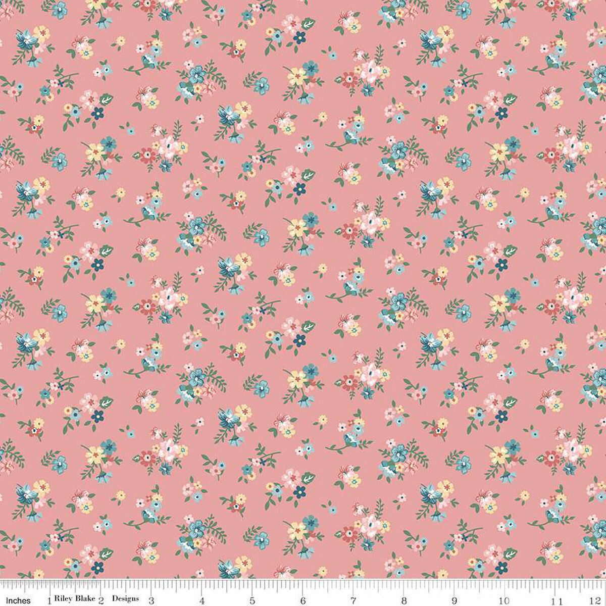 Fabric Riley Blake Mellow Rose Ditsy Floral Mary Catherine by the Quarter Yard C16703-MELLOWROSE