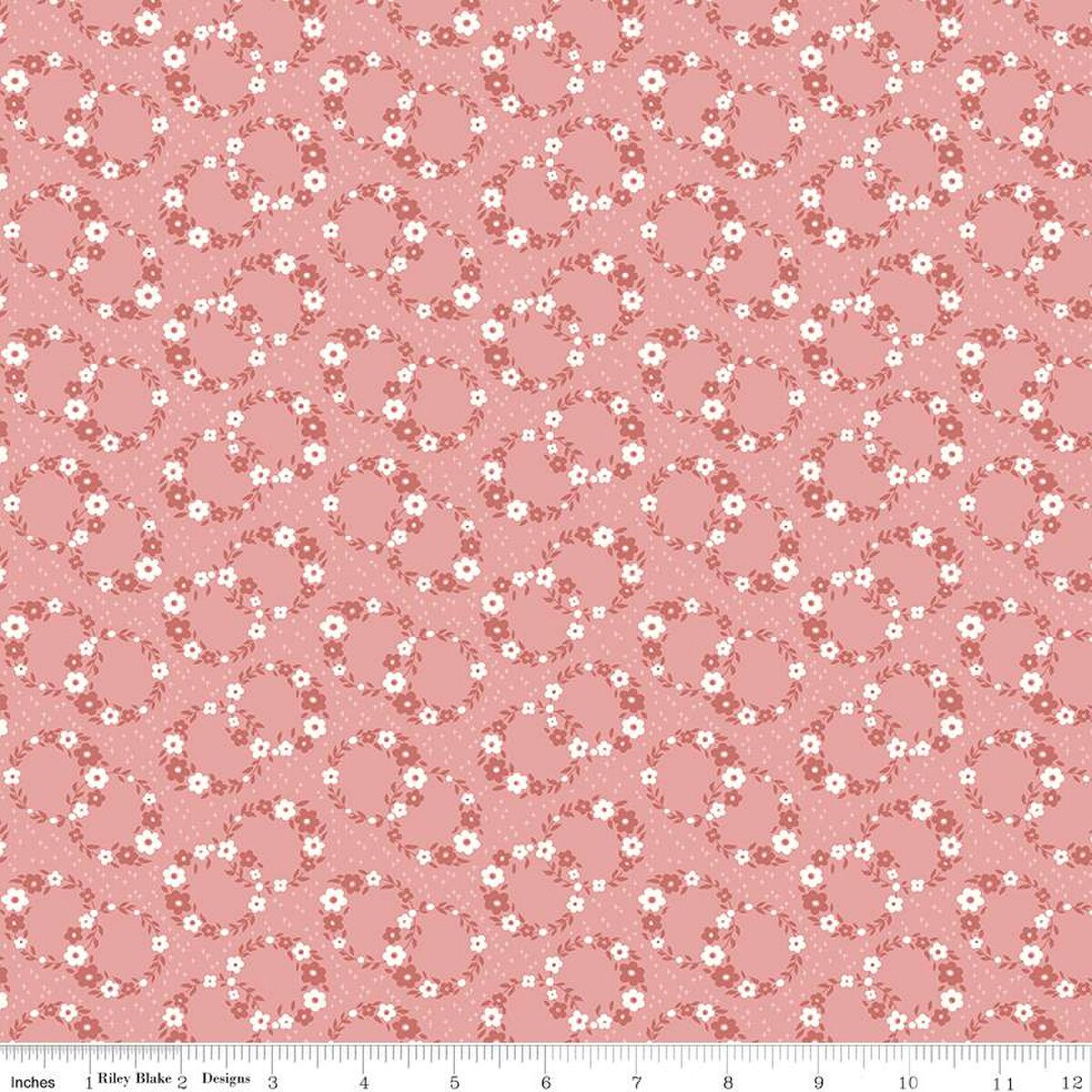 Fabric Riley Blake Mellow Rose Wreaths Mary Catherine by the Quarter Yard C16701-MELLOWROSE