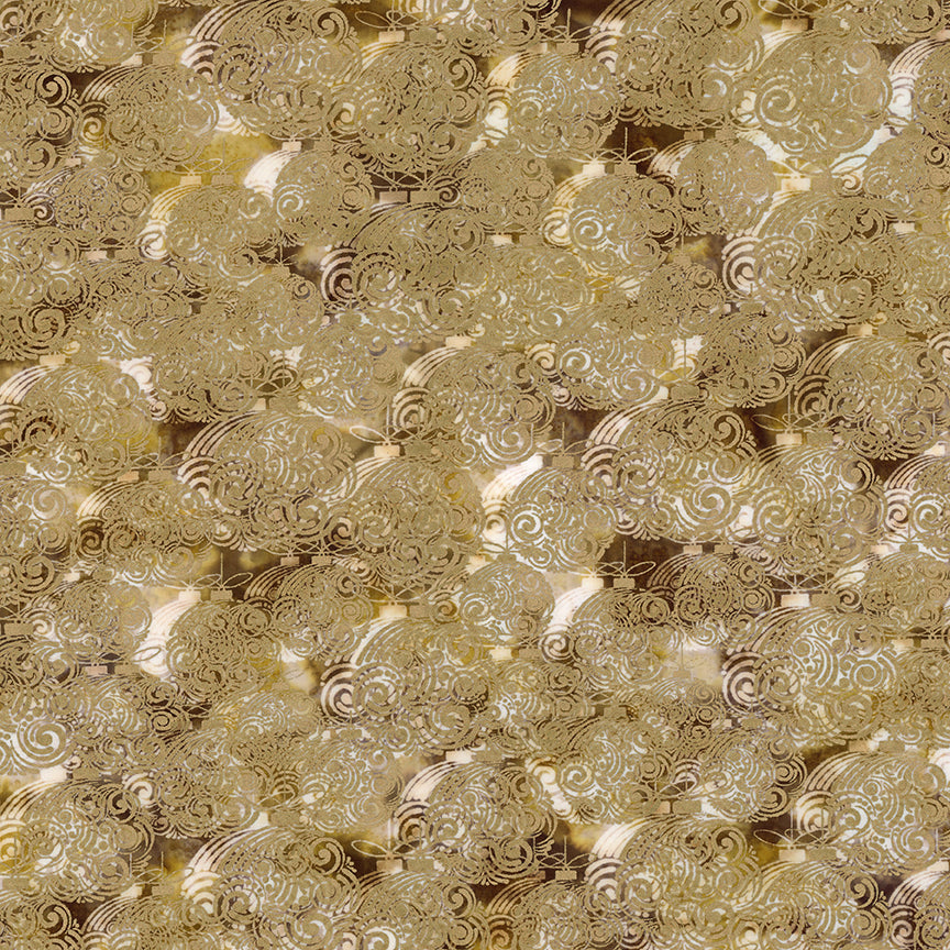 Fabric Riley Blake Metallic Mocha Chestnut Express Yourself! Holiday Sparkle Expressions Batiks by the Quarter Yard BTM23557-146