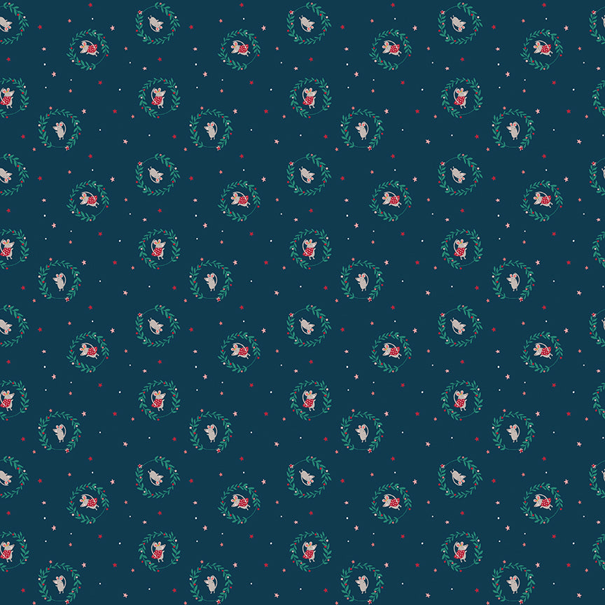 Fabric Riley Blake Midnight Christmas Mice Nutcracker Tradition by the Quarter Yard C17673-MIDNIGHT
