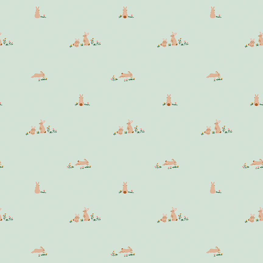 Fabric Riley Blake Mint Floppy Fields Sweet Cotton Tales Designer Flannel by the Quarter Yard F17509-MINT