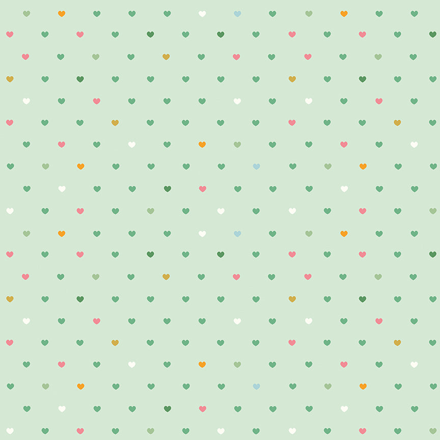 Fabric Riley Blake Mint Hearts Serendipity 2 Designer Flannel by the Quarter Yard F17513-MINT