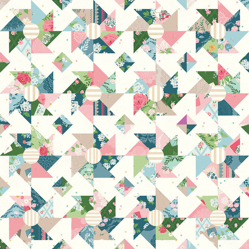 Fabric Riley Blake Multi Cheater Print Correspondence by the Quarter Yard C17567-MULTI