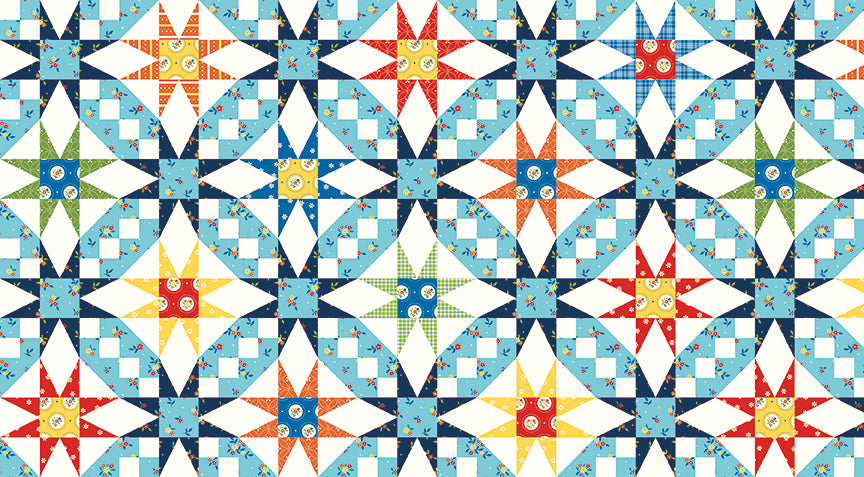 Fabric Riley Blake Multi Cheater Print Summer's In Town by the Quarter Yard C17537-MULTI