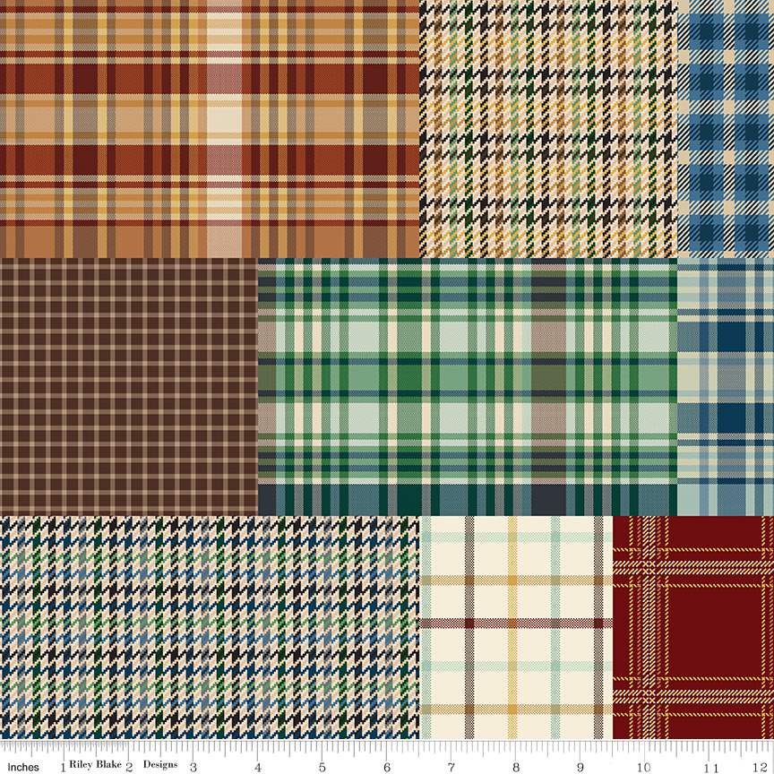 Fabric Riley Blake Multi Cheater Quilt Plaid-Venture Club by the Quarter Yard CD17049-MULTI