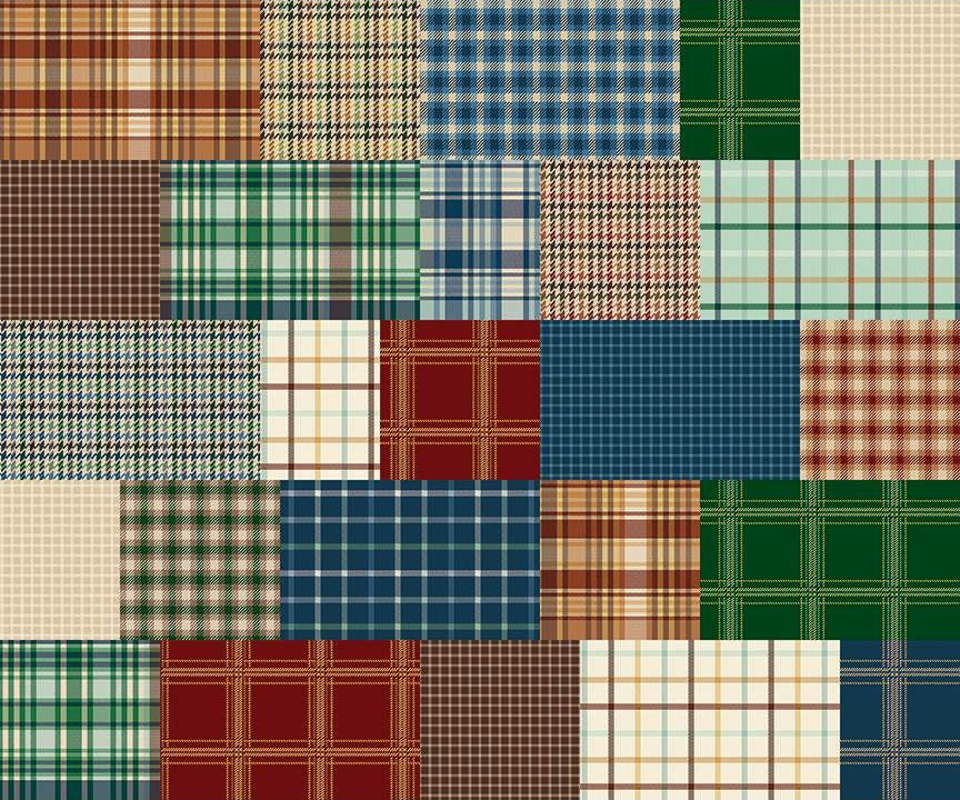 Fabric Riley Blake Multi Cheater Quilt Plaid-Venture Club by the Quarter Yard CD17049-MULTI