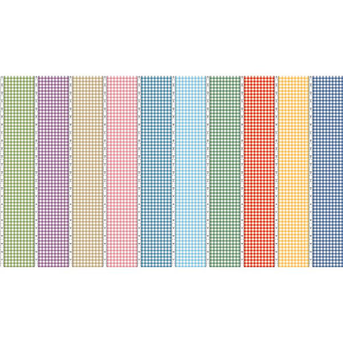 Fabric Riley Blake Multi Gingham Stripes Simple Pleasures by the Quarter Yard C16658-MULTI