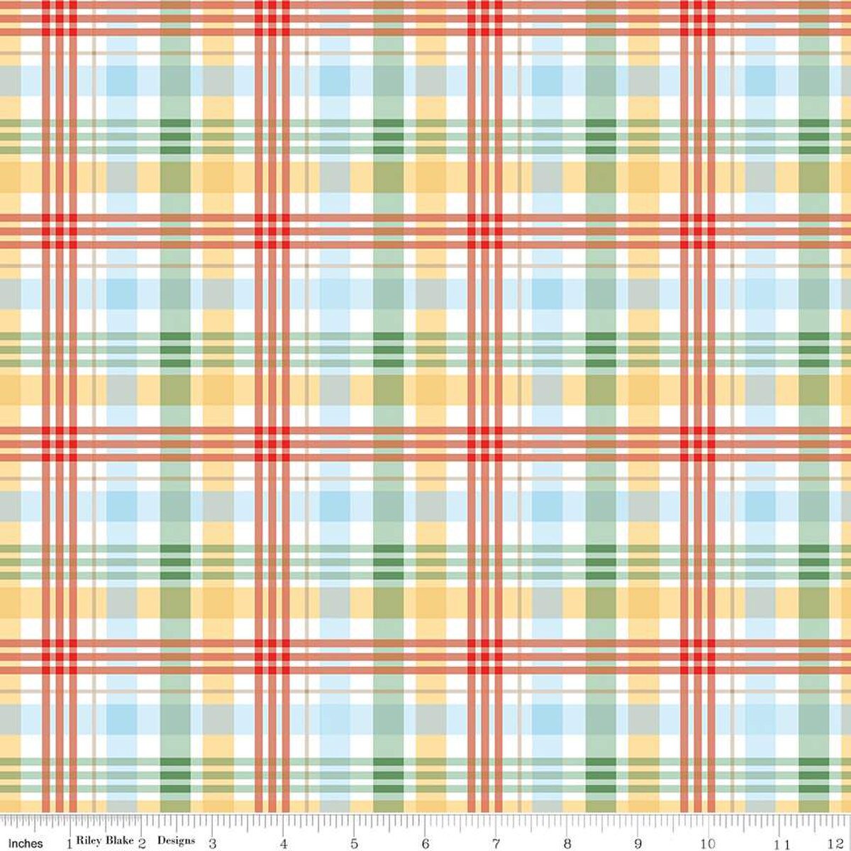 Fabric Riley Blake Multi Plaid Winnie the Pooh by the Quarter Yard C17005-MULTI