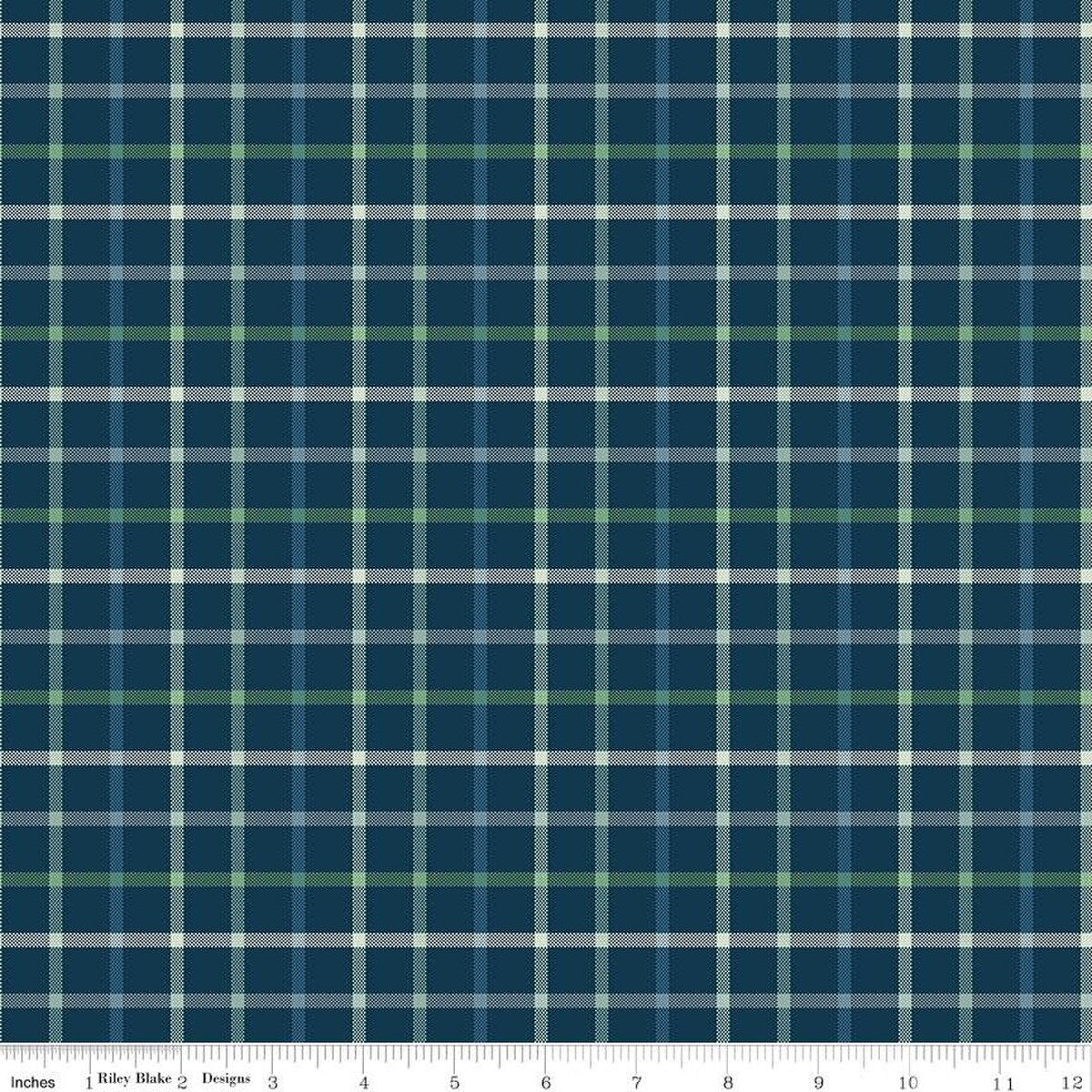 Fabric Riley Blake Navy Camper Plaid-Venture Club by the Quarter Yard C17047-NAVY