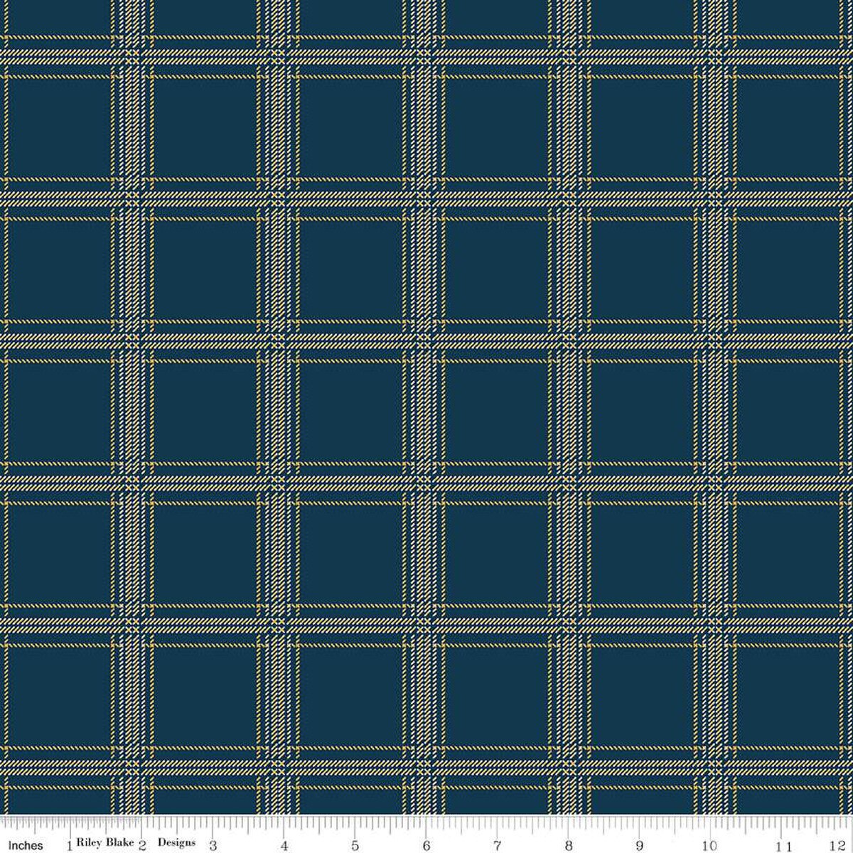 Fabric Riley Blake Navy Hunter Plaid-Venture Club by the Quarter Yard C17041-NAVY