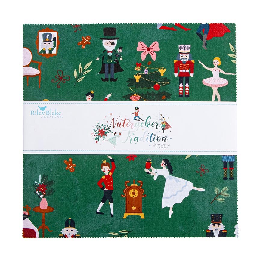 Fabric Riley Blake Nutcracker Tradition 42pc 10" Stacker 10-17670-42