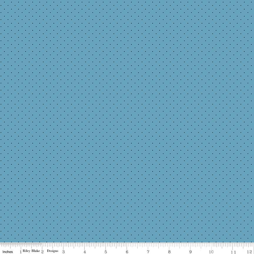 Fabric Riley Blake Ocean American Jane Pindots by the Quarter Yard C840-OCEAN
