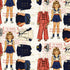 Fabric Riley Blake Off White Navy Scout Paper Doll Sew America by the Quarter Yard CD17344-OFFWHITE