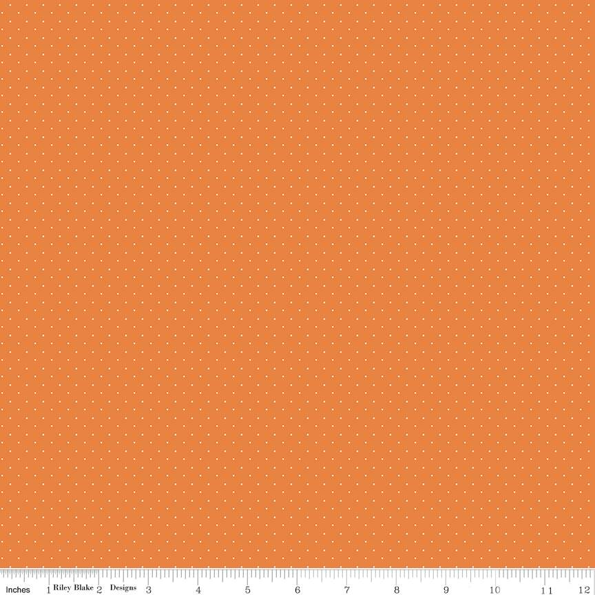 Fabric Riley Blake Orange American Jane Pindots by the Quarter Yard C840-ORANGE