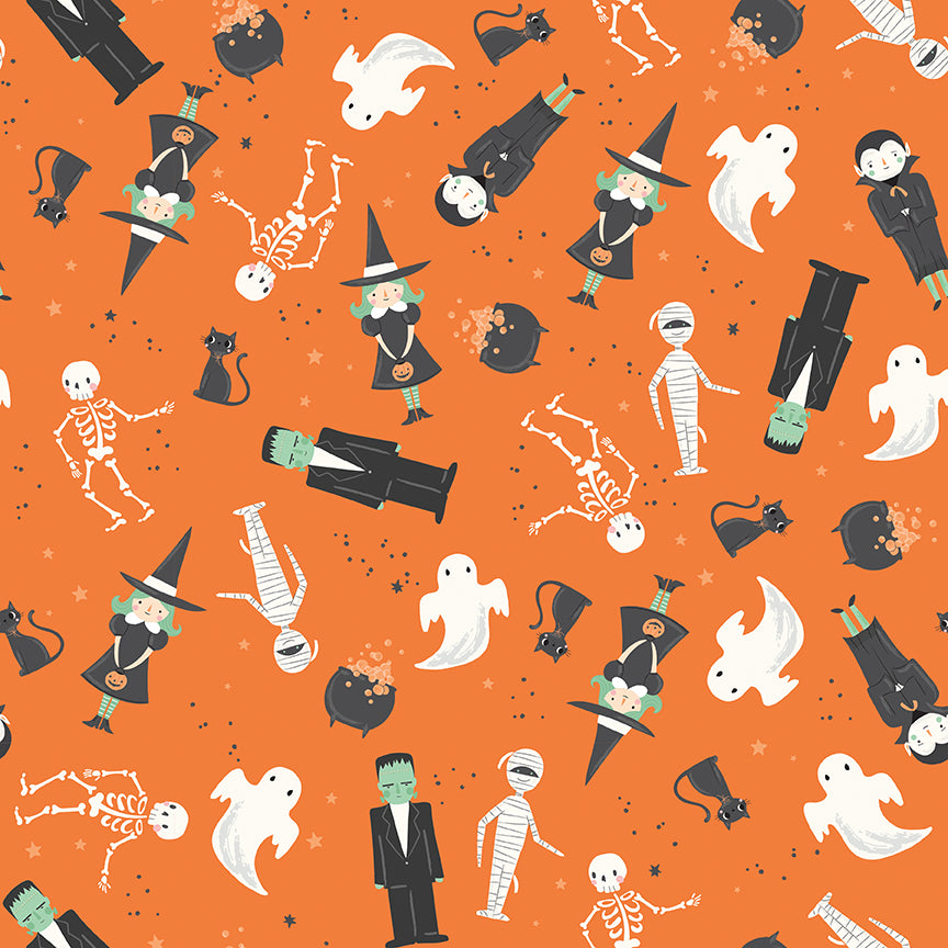 Fabric Riley Blake Orange Main Frank and Friends by the Quarter Yard C17470-ORANGE