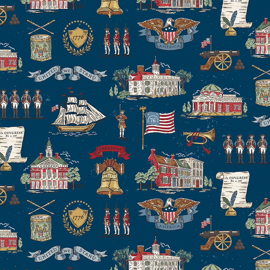 Fabric Riley Blake Oxford Main Independence by the Quarter Yard C17330-OXFORD