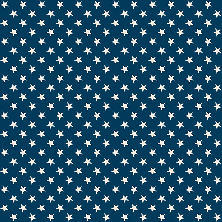 Pattern of white stars on a blue background