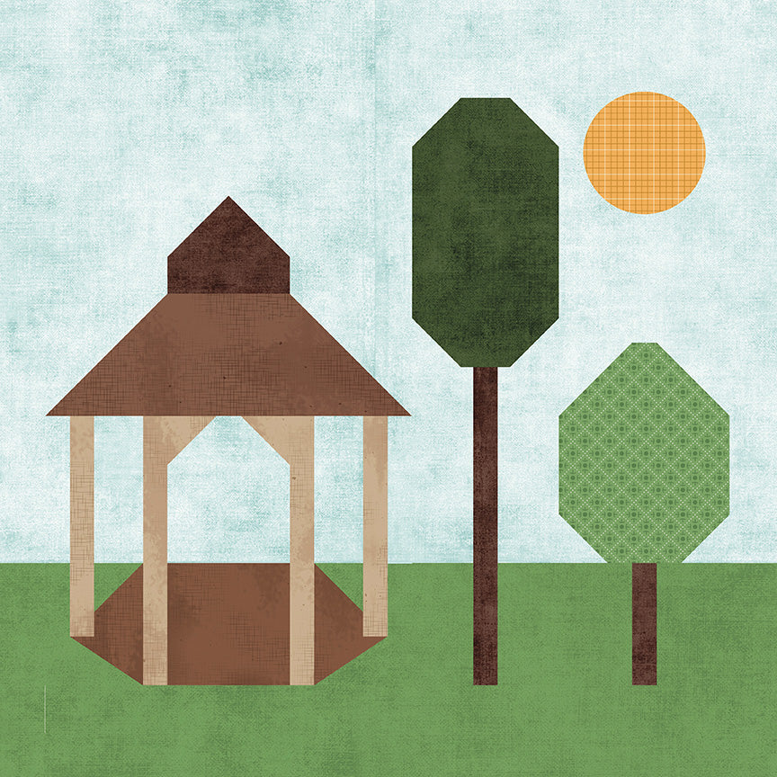 Fabric Riley Blake Park November 2026 Our Town Block of the Month Quilt Kit KTOT-47092