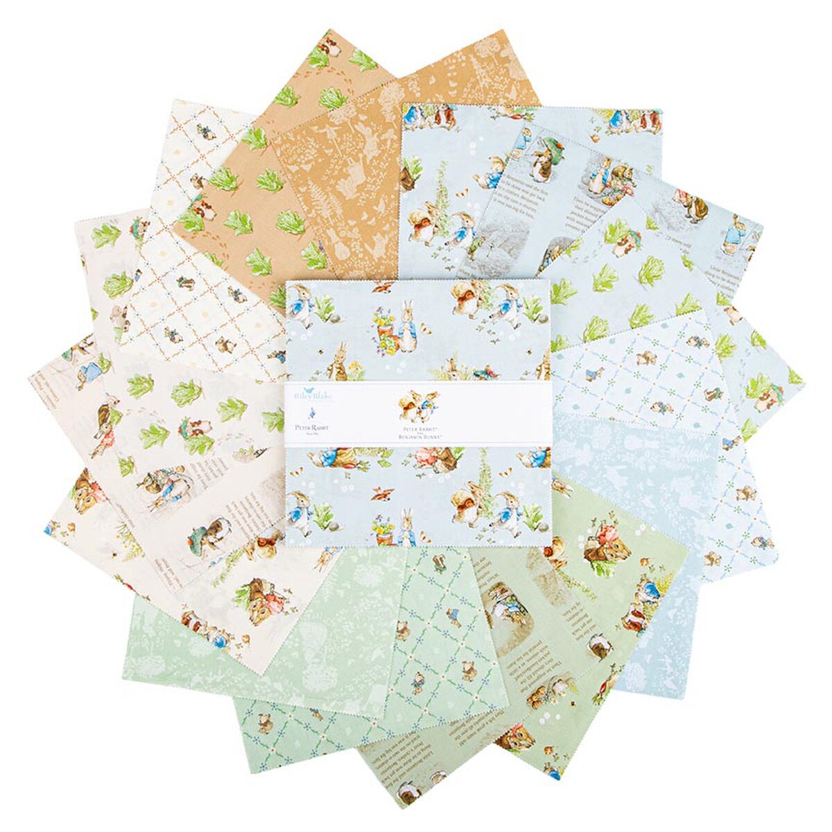 Fabric Riley Blake Peter Rabbit and Benjamin Bunny 10" Stackers 10-17250-42