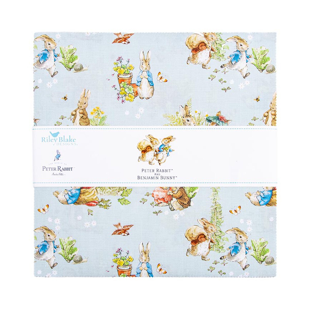 Fabric Riley Blake Peter Rabbit and Benjamin Bunny 10" Stackers 10-17250-42
