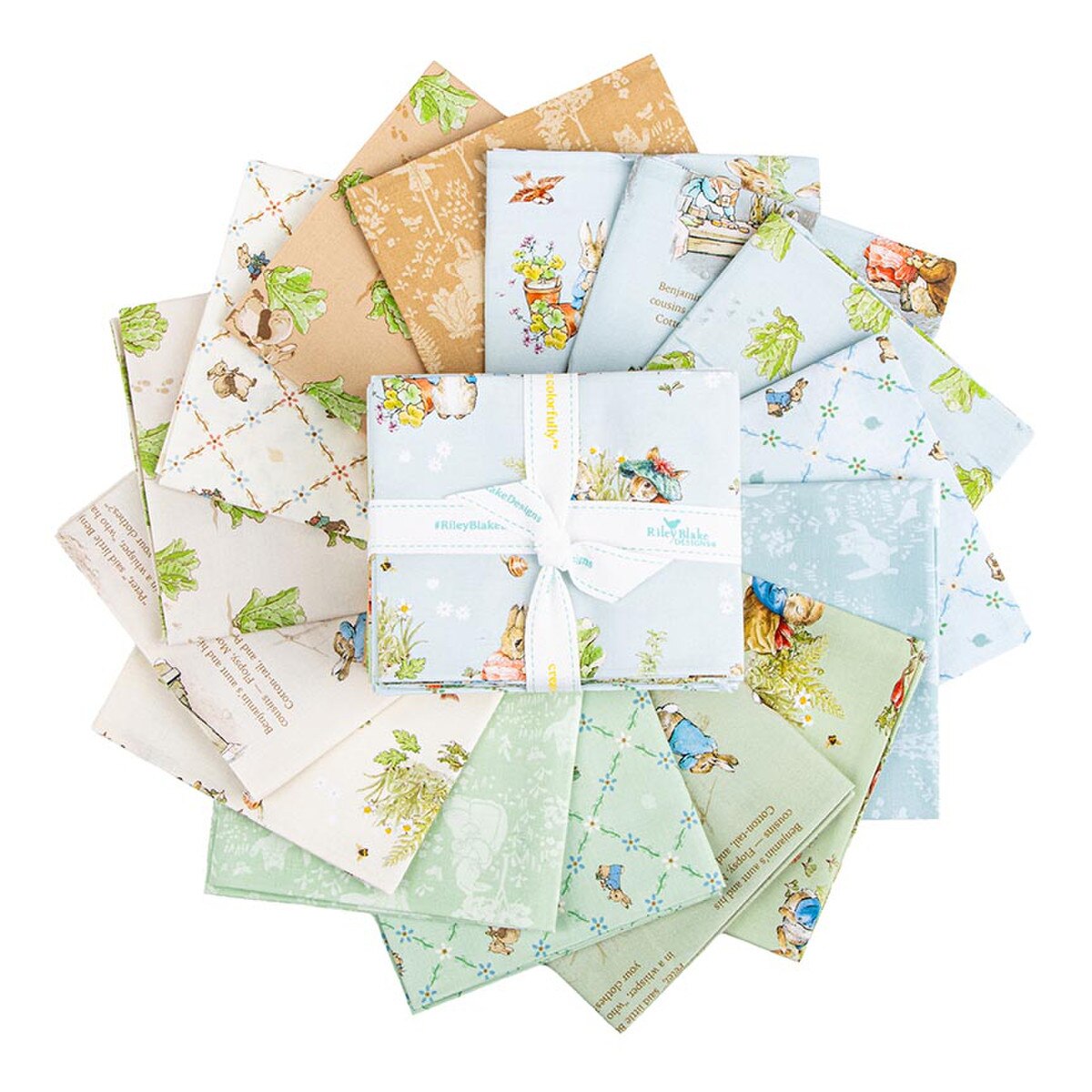 Fabric Riley Blake Peter Rabbit and Benjamin Bunny Fat Quarter Bundle FQ-17250-15