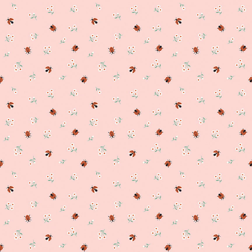 Fabric Riley Blake Pink Ladybugs Meadow Moments Designer Flannel by the Quarter Yard F17512-PINK