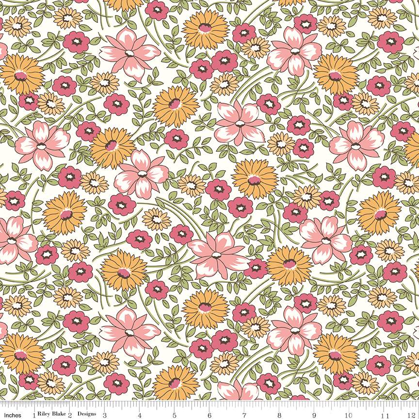 Fabric Riley Blake Pink Prairie Flower 108" Wide Back by the Quarter Yard WB12324-PINK