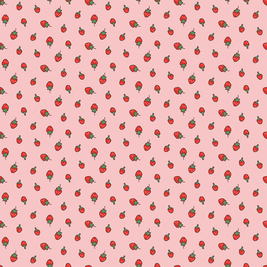Fabric Riley Blake Pink Strawberries Serendipity 2 by the Quarter Yard C17302-PINK