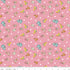 Fabric with cartoon characters on a pink polka dot background