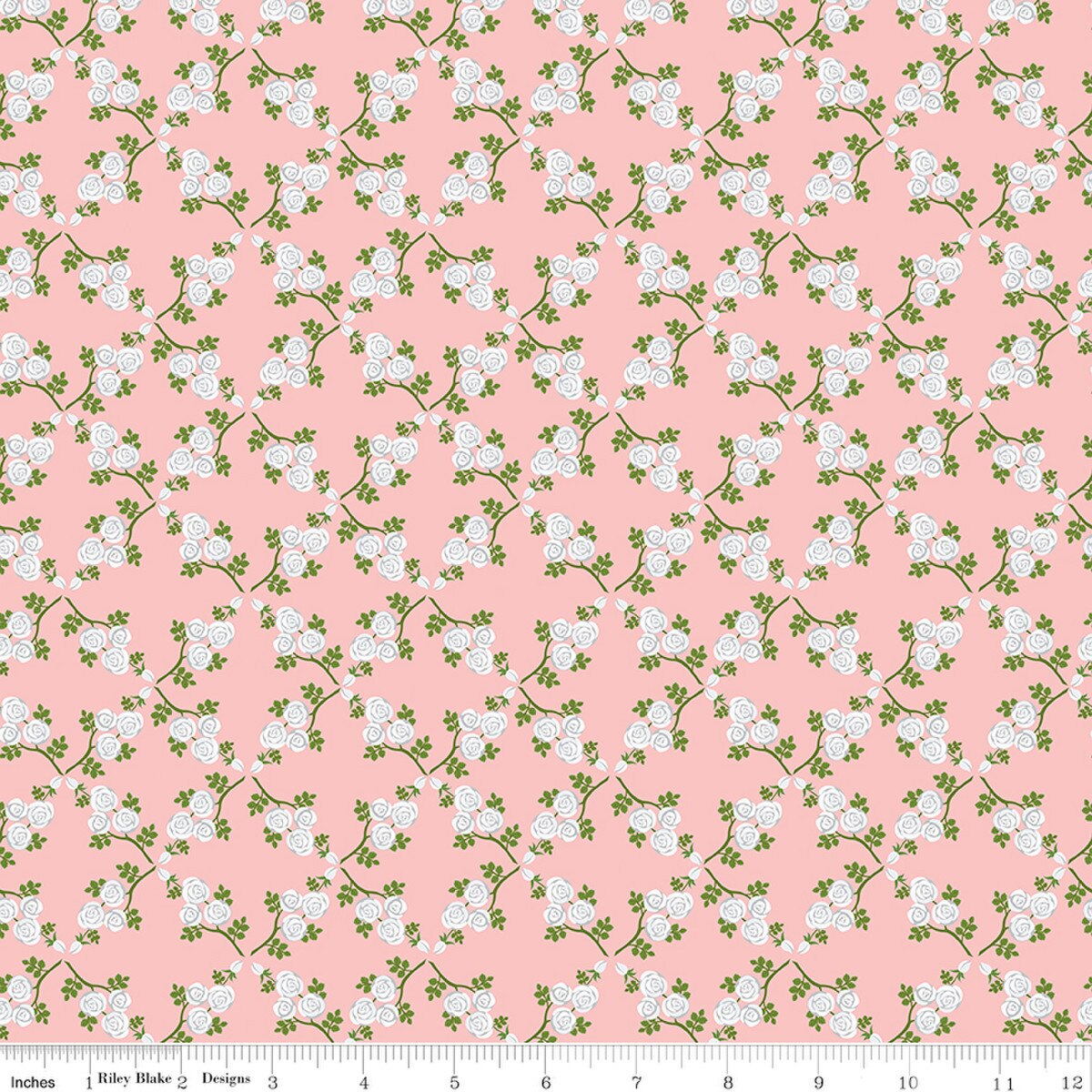 Fabric Riley Blake Pink Trellis Front Porch by the Quarter Yard C17211-PINK