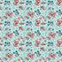 Pattern of red and blue flowers on a light blue background