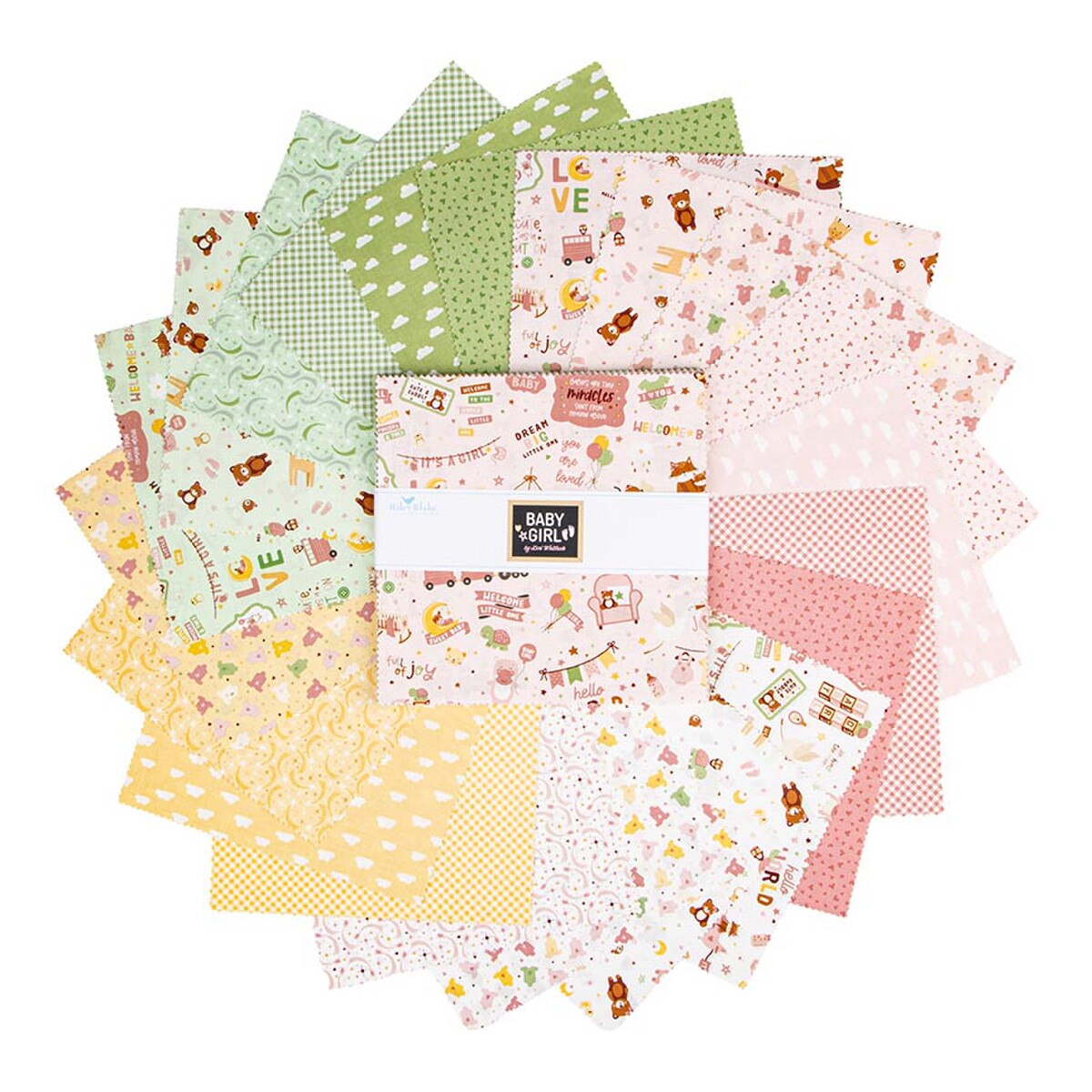 Fabric Riley Blake Precuts Baby Girl 42pc 10" Stacker 10-16770-42