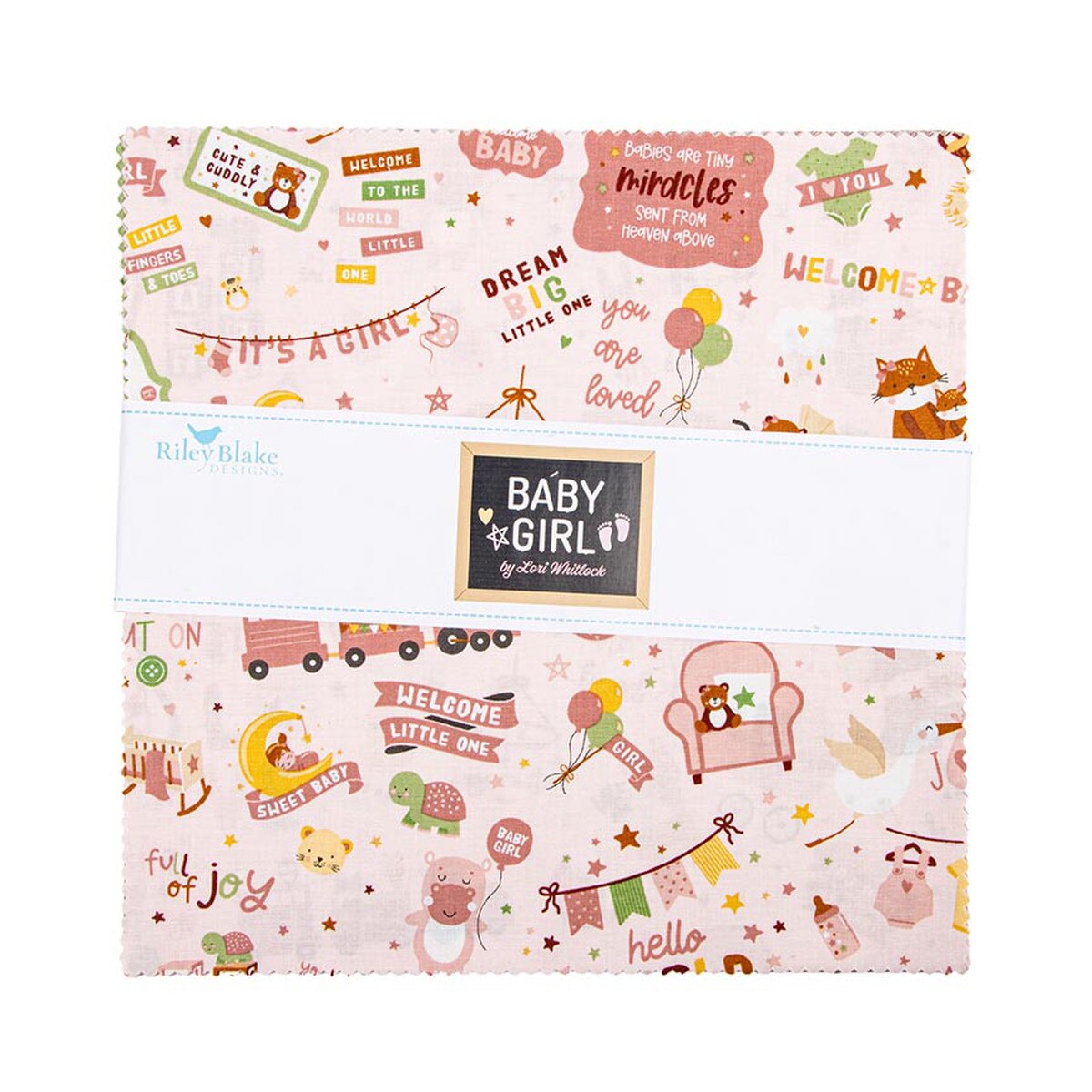 Fabric Riley Blake Precuts Baby Girl 42pc 10" Stacker 10-16770-42