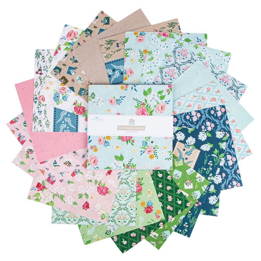 Fabric Riley Blake Precuts Correspondence 42pc 10" Stacker 10-17560-42