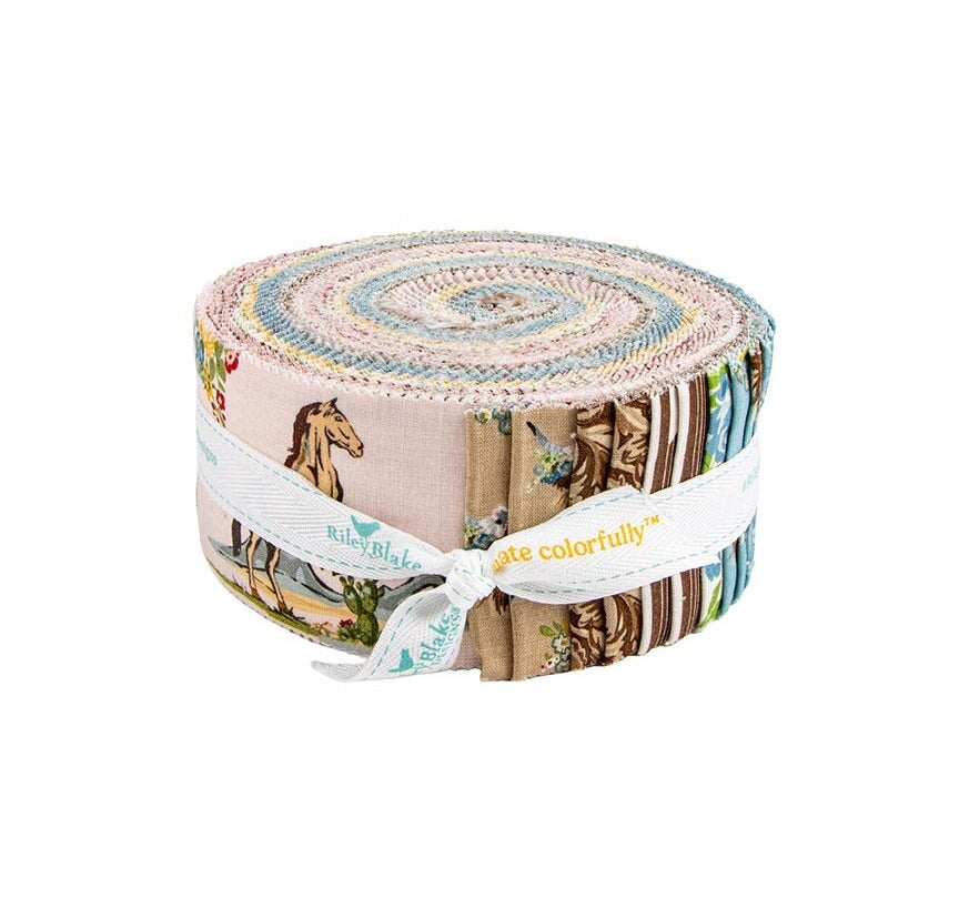 Fabric Riley Blake Precuts Cowgirl 2.5" Strip Rolie Polie RP-17480-40