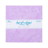 A square lavender quilt fabric block with a white paper band label across the middle. The label reads 'Riley Blake Designs', 'hand dyed', 'Misty Meadows', and 'Expressions'.