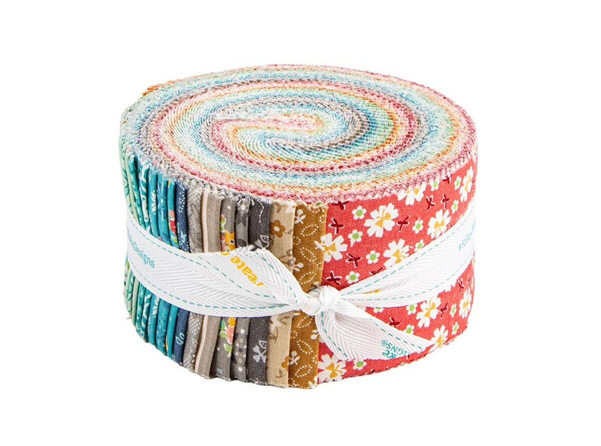 Fabric Riley Blake Precuts Lori Holt Farmer's Daughter 40pc 2.5" Rolie Polie Strip Roll RP-17160-40