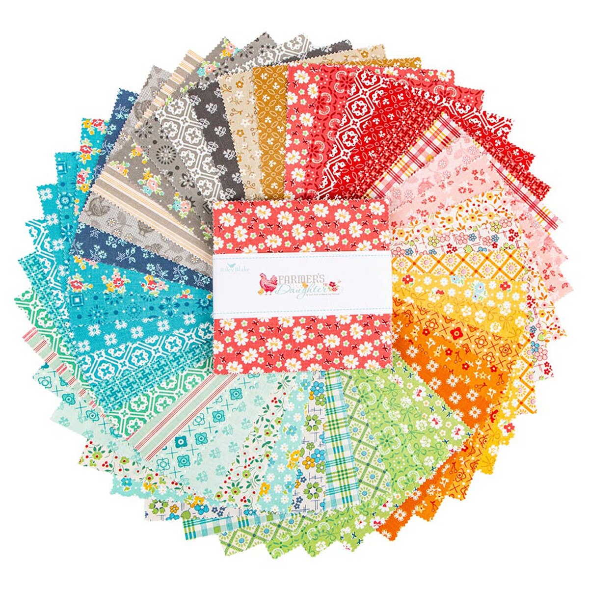 Fabric Riley Blake Precuts Lori Holt Farmer's Daughter 42pc 5" Stacker 5-17160-42