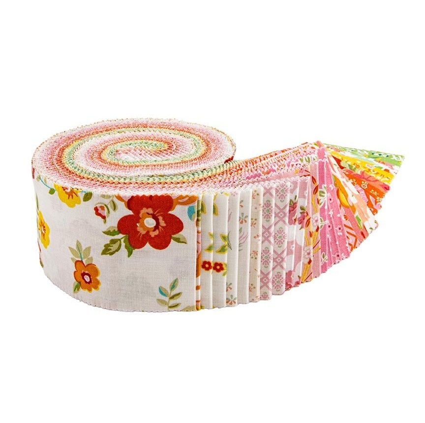 Fabric Riley Blake Precuts Peach Cobbler 2.5" Strip Rolie Polie RP-17420-40