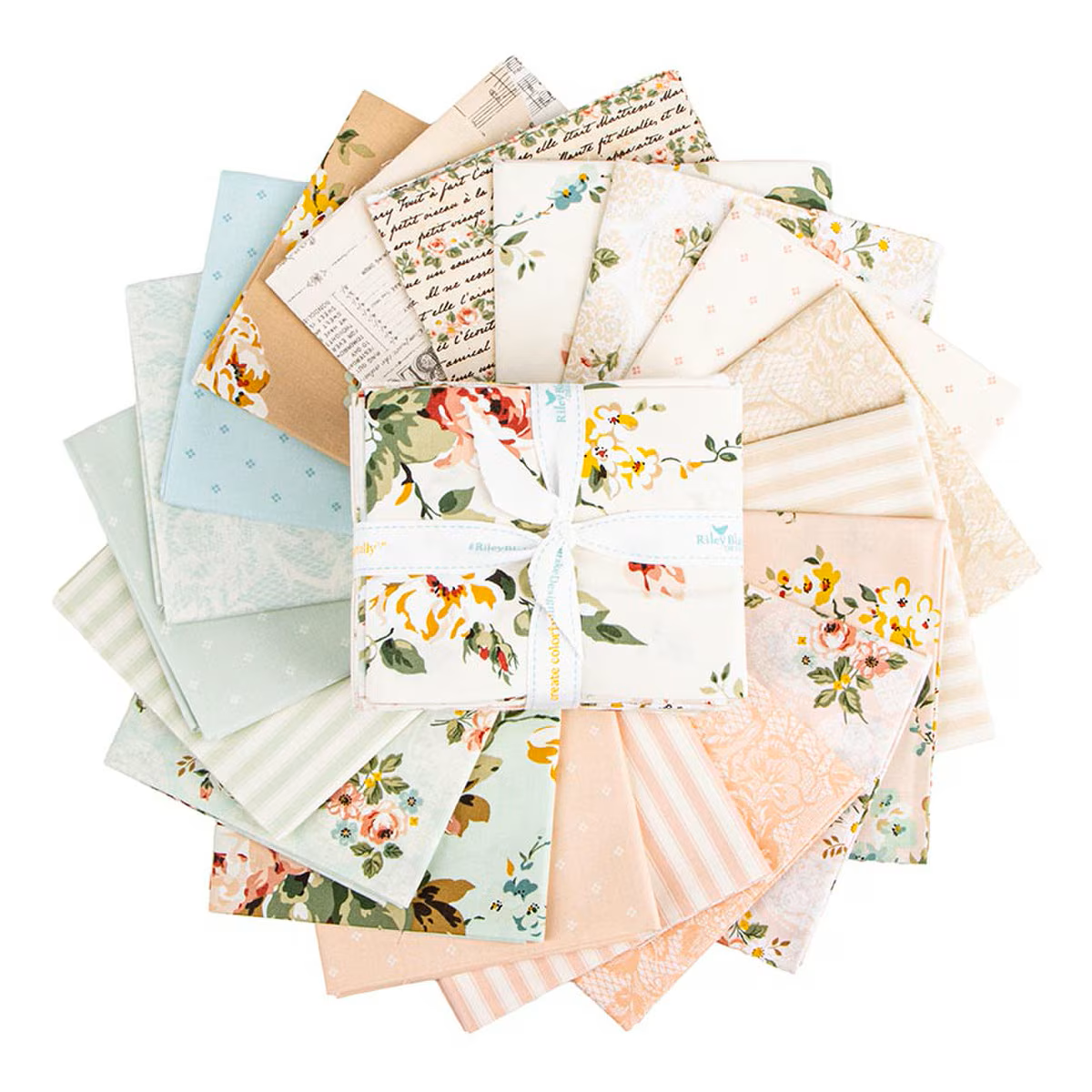 Fabric Riley Blake Precuts Rose & Violet's Bouquet des Fleurs 19pc Fat Quarter Bundle FQ-17290-19