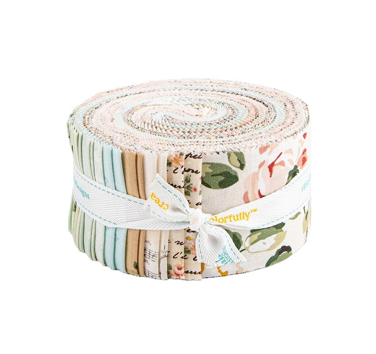 Fabric Riley Blake Precuts Rose & Violet's Bouquet des Fleurs 40pc 2.5" Rolie Polie Strip Roll RP-17290-40