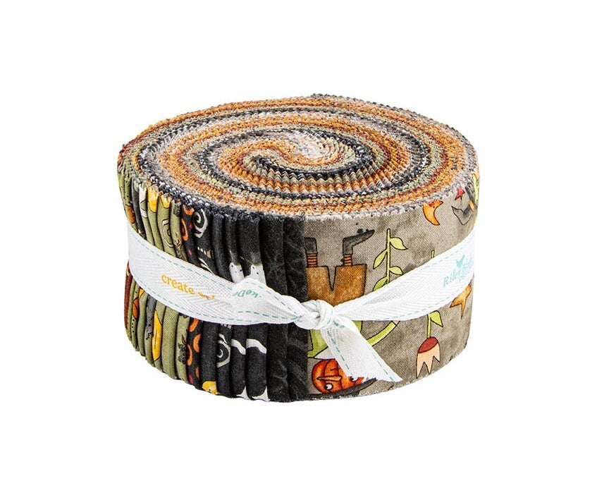 Fabric Riley Blake Precuts Spooky 40pc 2.5" Strip Rolie Polie RP-17570-40