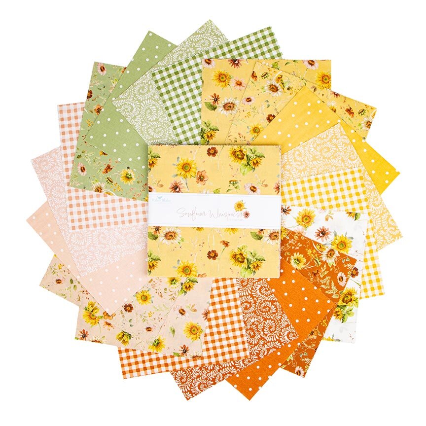 Fabric Riley Blake Precuts Sunflower Whispers 10" Stacker 10-16670-42
