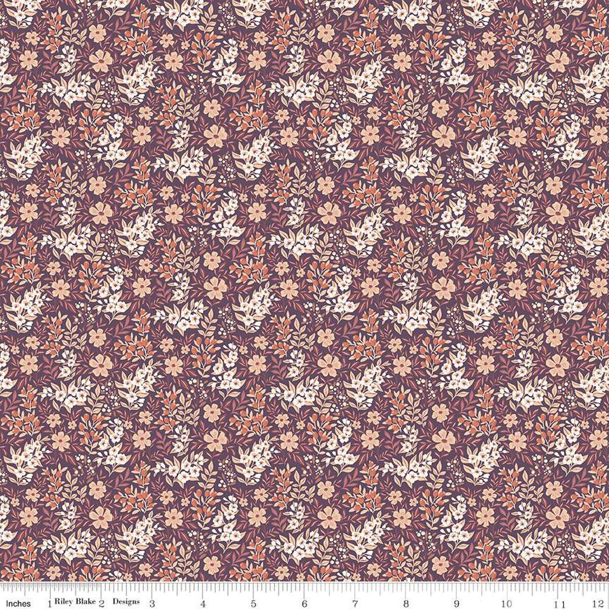 Fabric Riley Blake Purple Floral Ditsy Evening on the Prairie by the Quarter Yard C16747-PURPLE