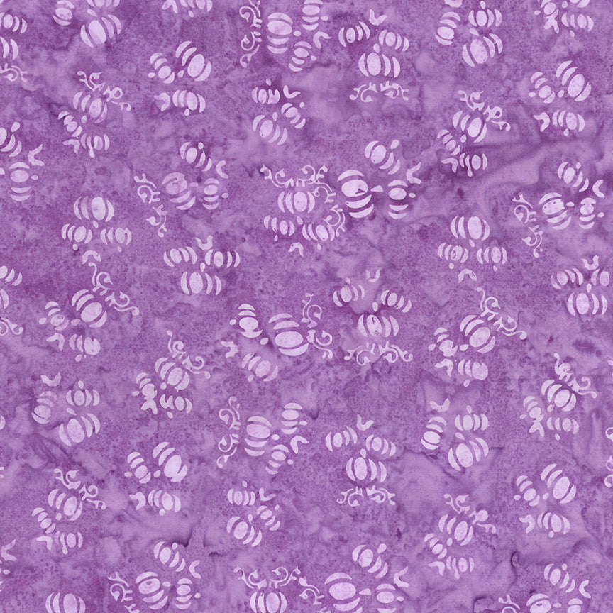 Purple fabric with white pumpkin pattern