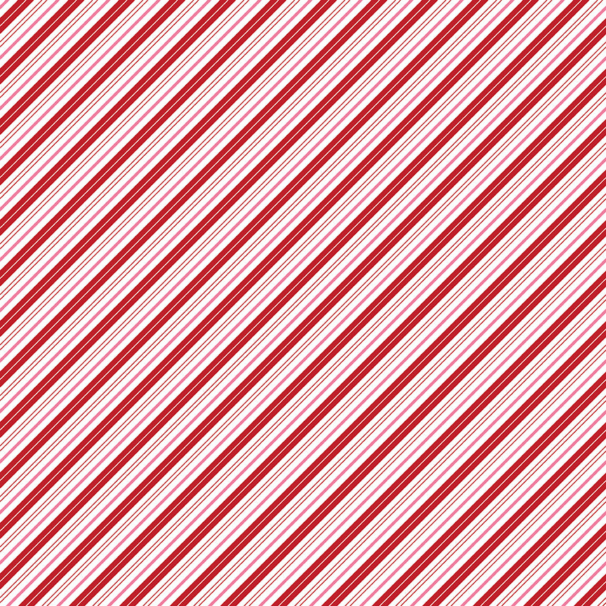 Fabric Riley Blake Red Candy Cane Stripes Claus & Co. by the Quarter Yard C17747-RED