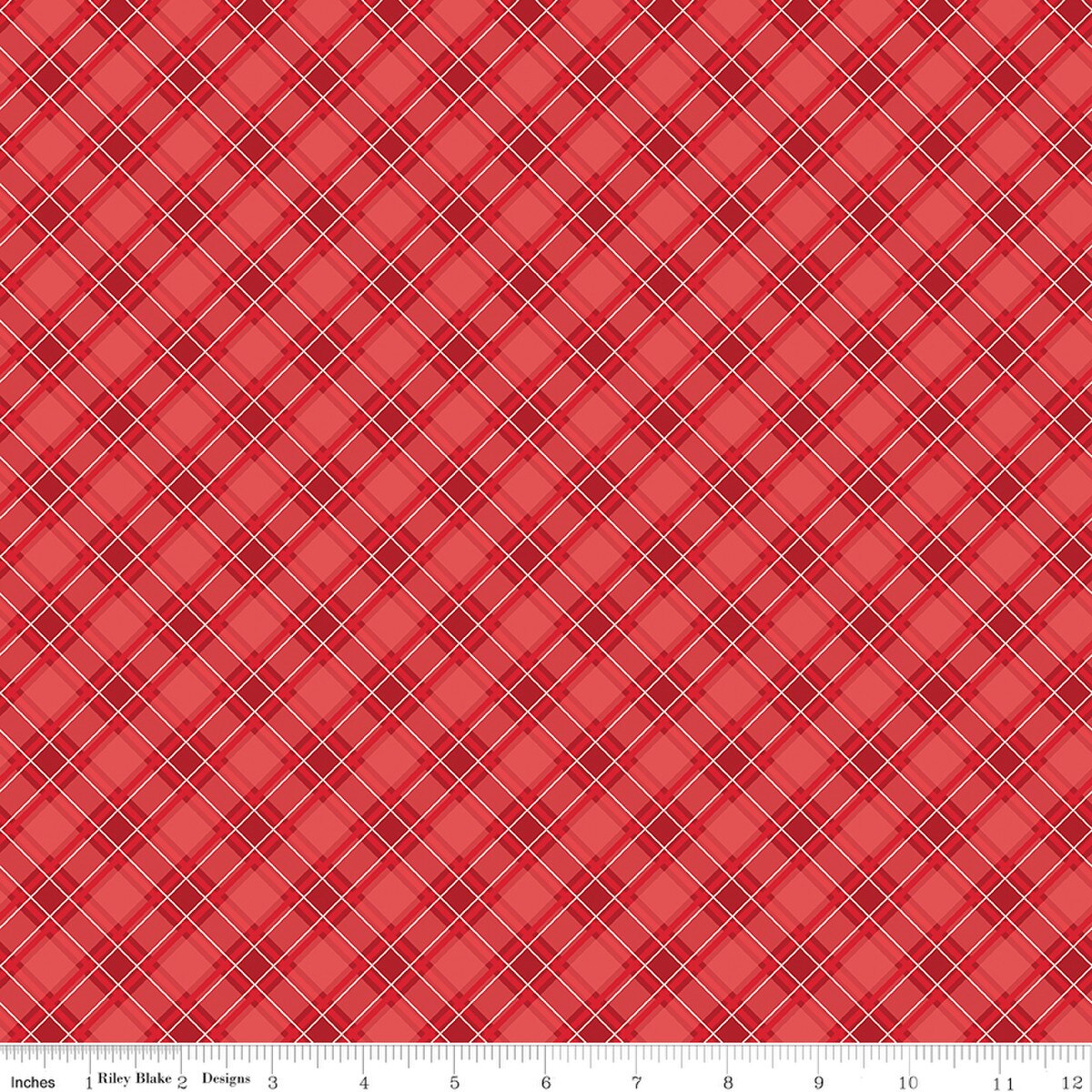 Fabric Riley Blake Red Plaid Front Porch by the Quarter Yard C17213-RED