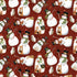 Pattern of snowmen and animals on a red background